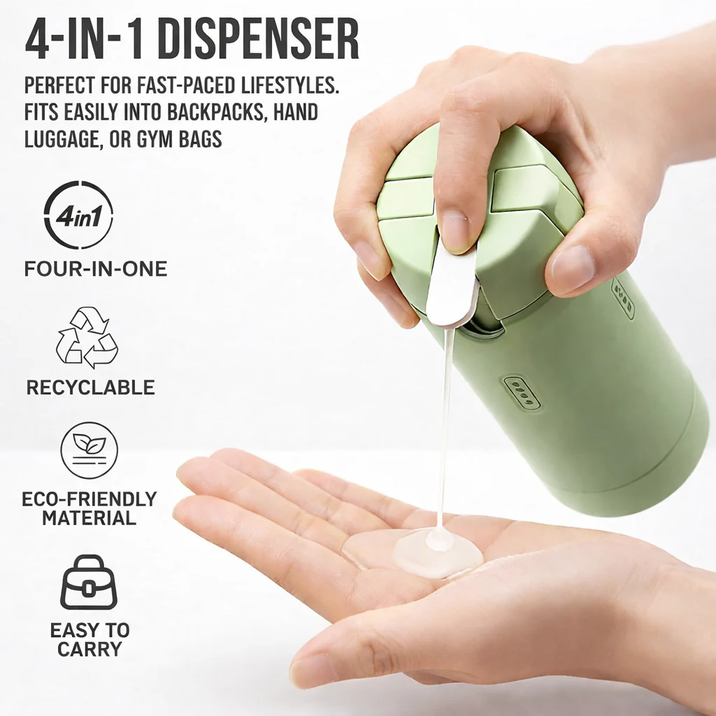 4-in-1 Portable Cosmetic Shampoo Dispenser