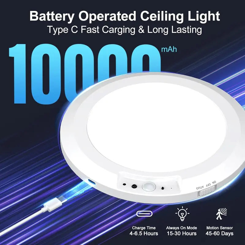 🏆⚡ 30K+ SOLD!  Rechargeable Motion Sensor Ceiling Light