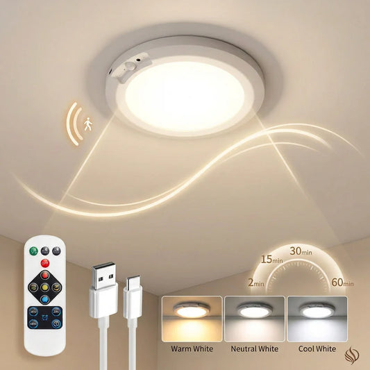 🏆⚡ 30K+ SOLD!  Rechargeable Motion Sensor Ceiling Light