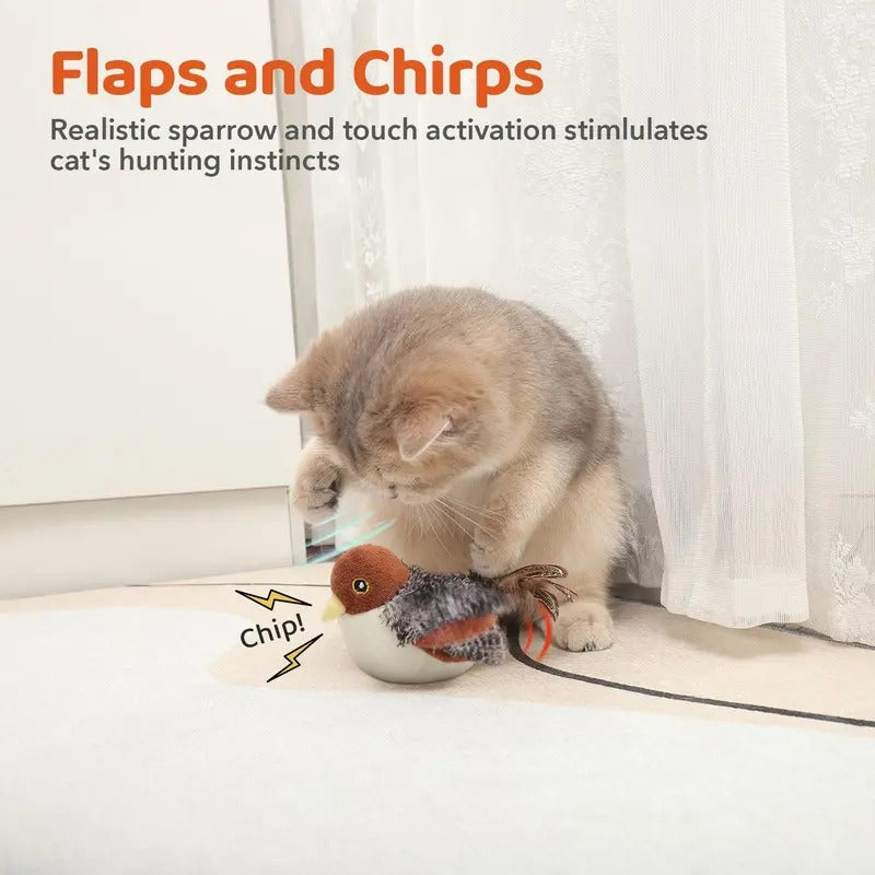 🐦 Interactive Flapping Bird Cat Toy for Indoor Cats | Motion-Activated Exercise & Hunting Toy for Bored Kittens and Cats