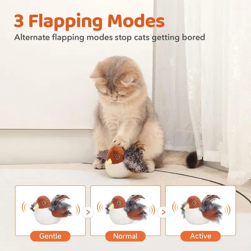 🐦 Interactive Flapping Bird Cat Toy for Indoor Cats | Motion-Activated Exercise & Hunting Toy for Bored Kittens and Cats