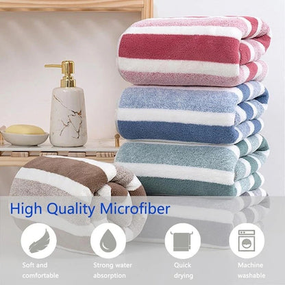🐶 Quick-Dry Dog Bathrobe Towel | Ultra-Soft Striped Pet Robe with Adjustable Belly Wrap & Fast Absorbent Design