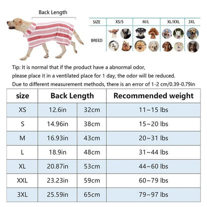 🐶 Quick-Dry Dog Bathrobe Towel | Ultra-Soft Striped Pet Robe with Adjustable Belly Wrap & Fast Absorbent Design